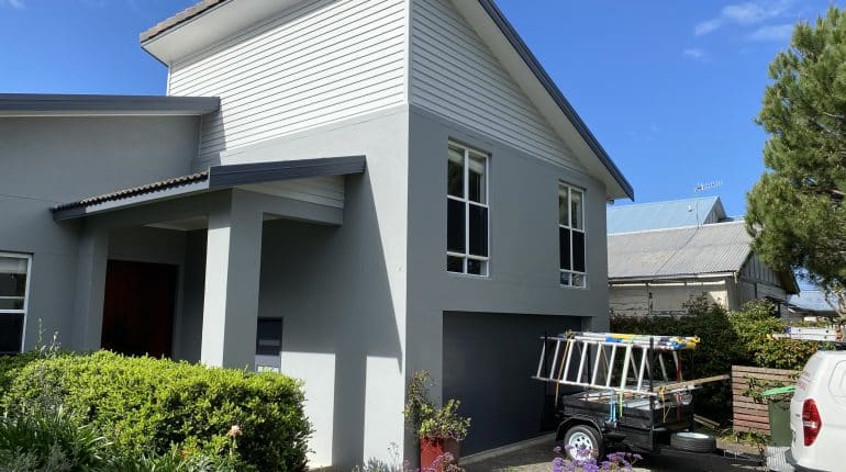 Outside view of a house that's been painted