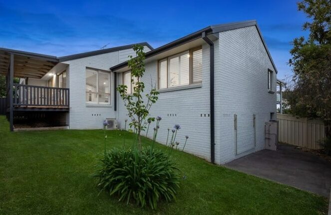 White painted brick house