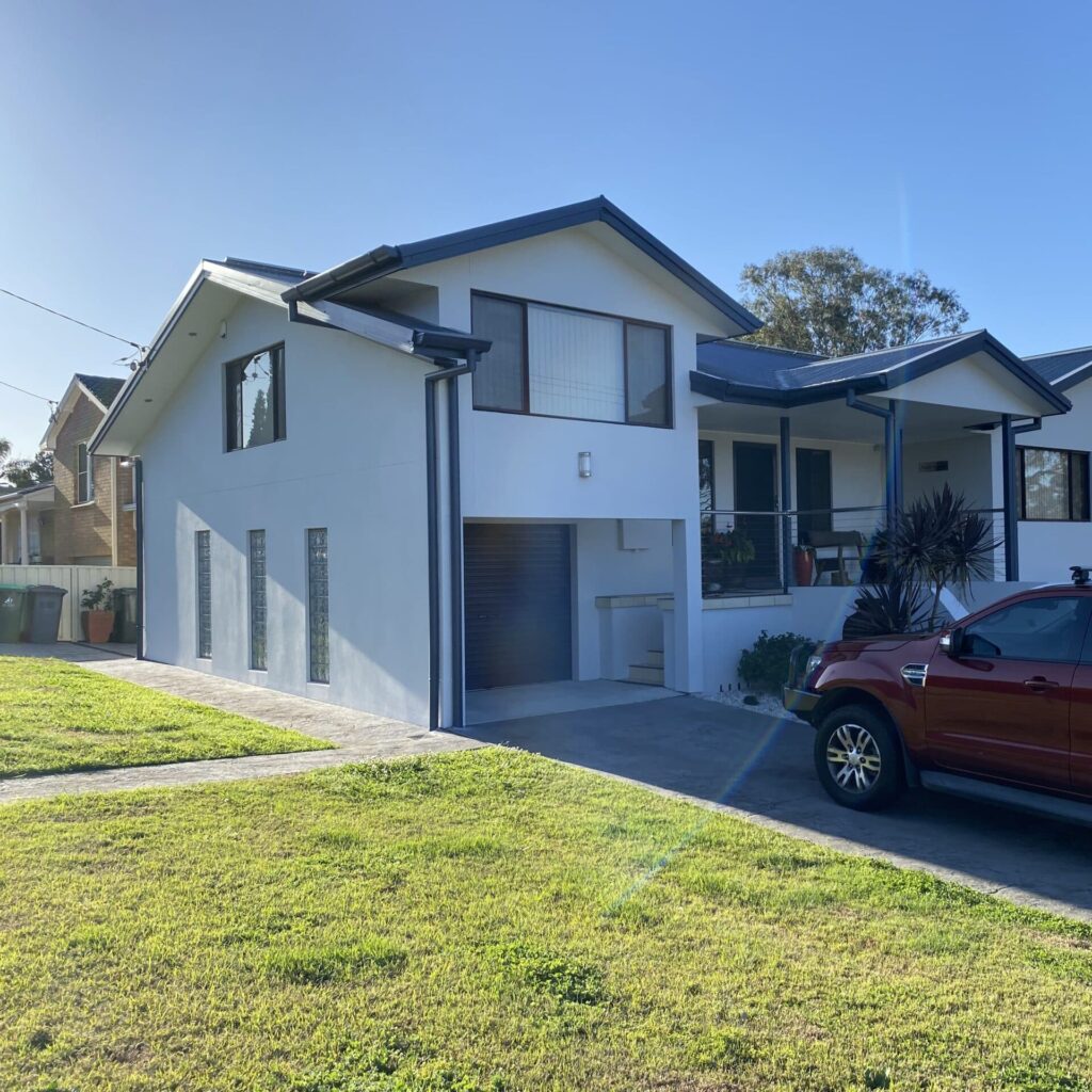 Side view of house that has just been painted in Bonnells Bay